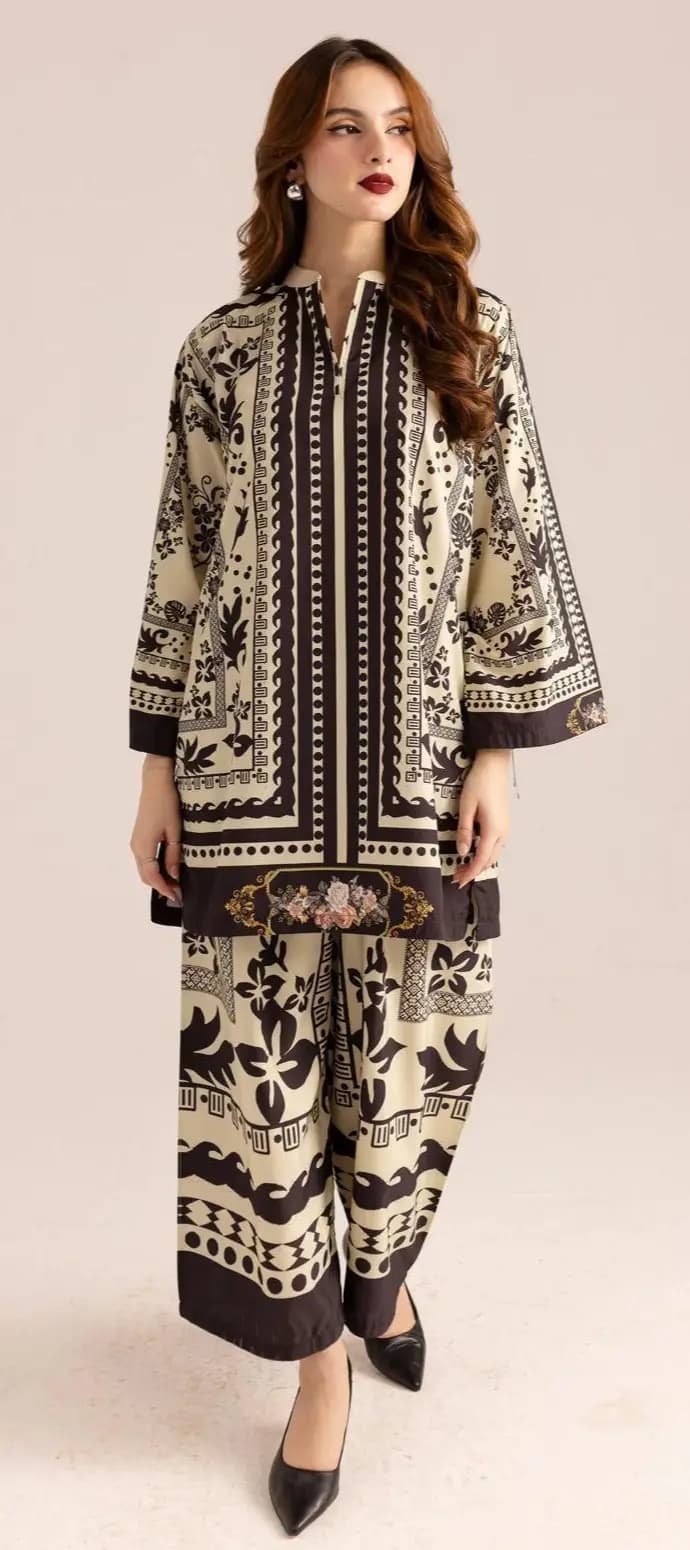 Stylish Women's Stitched Printed Shirt And Trouser Set - 2 Pcs