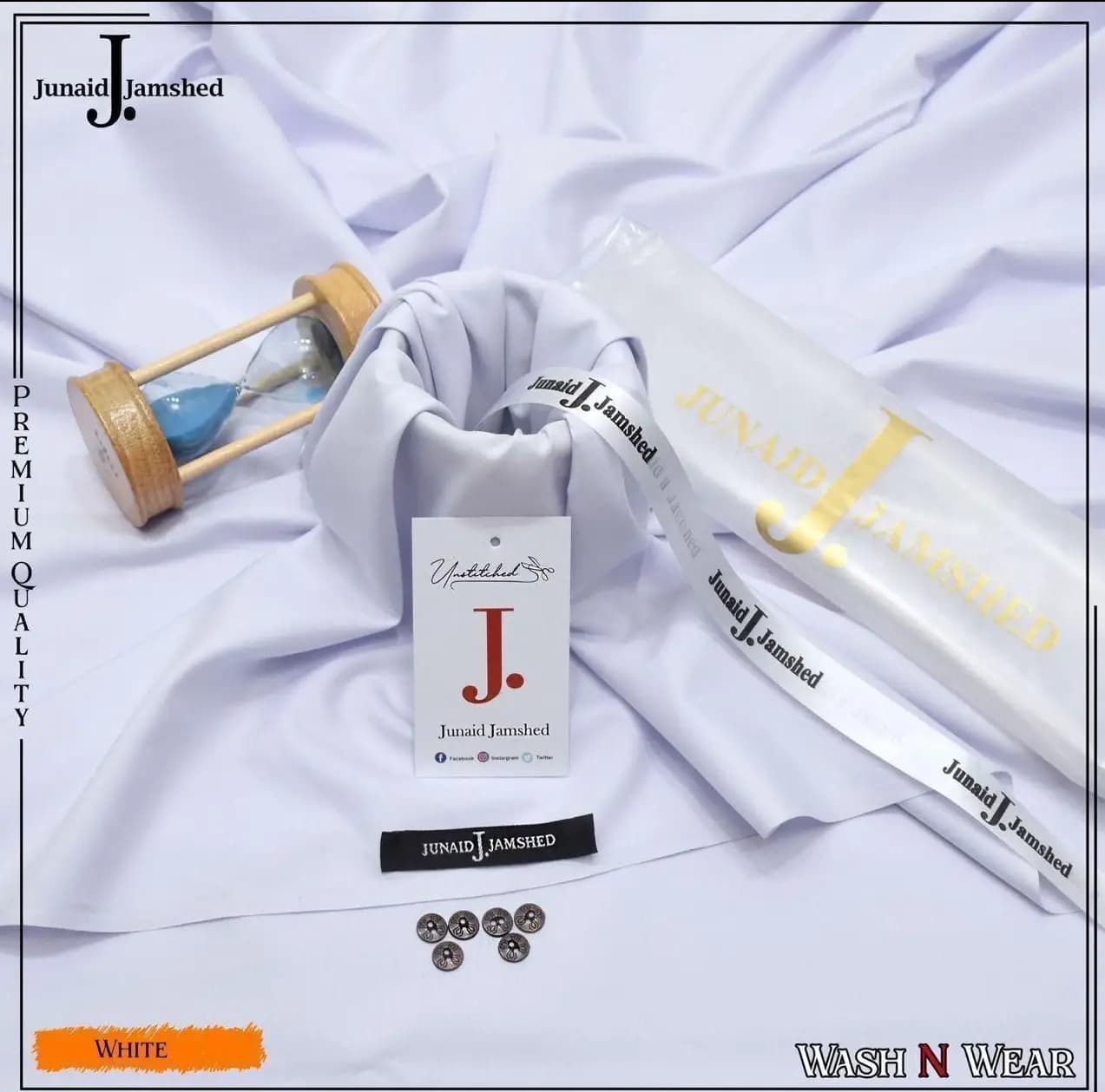 Junaid Jamshed Premium Wash & Wear  Gents Summer Collection 2025 (4 Meter with Gift Packing)