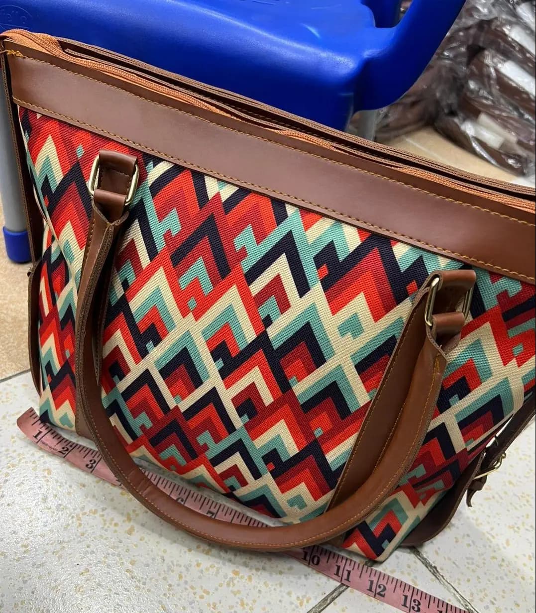 Colorful Printed Rexine Tote Bag for Girls - 1 Pc Stylish Handbag