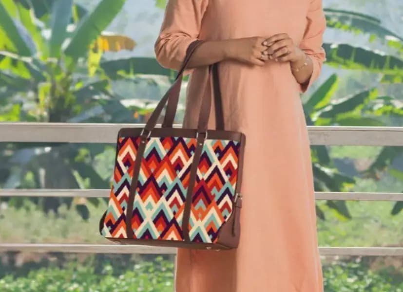Colorful Printed Rexine Tote Bag for Girls - 1 Pc Stylish Handbag