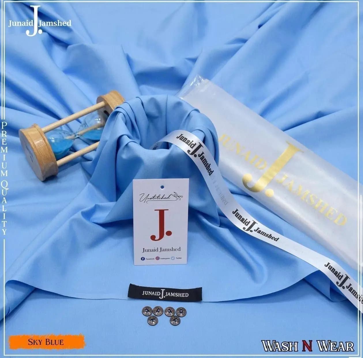 Junaid Jamshed Premium Wash & Wear  Gents Summer Collection 2025 (4 Meter with Gift Packing)