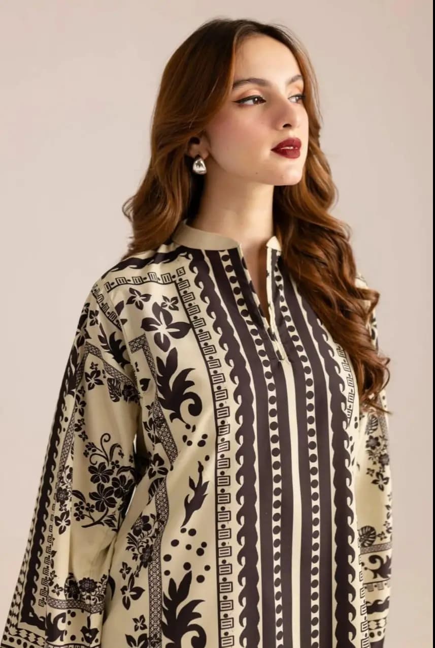 Stylish Women's Stitched Printed Shirt And Trouser Set - 2 Pcs