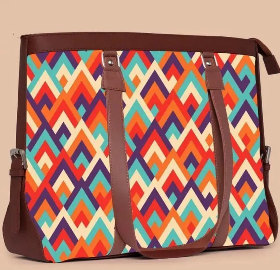 Colorful Printed Rexine Tote Bag for Girls - 1 Pc Stylish Handbag